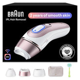 Braun Skin i·expert Smart IPL: At Home Alternative to Laser Hair Removal with 3 Caps and Leather Pouch, PL7243