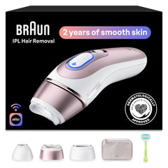 Braun Skin i·expert Smart IPL: At Home Alternative to Laser Hair Removal with 3 Caps and Leather Pouch, PL7243