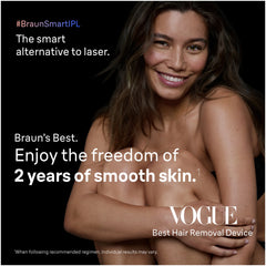 Braun Smart IPL, Skin i·Expert Pro 7: At Home Alternative to Laser Hair Removal with 3 Caps, Facial Hair Trimmer, and Leather Pouch, IPL7219